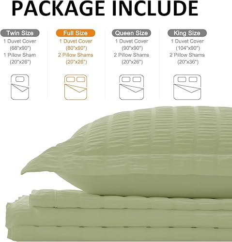 Miniatura 54 de Cozyide Juego de funda de edredón de sirsaca suave y transpirable de 3 piezas, con cierre de cremallera y lazos en las esquinas