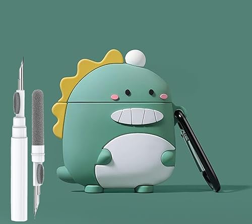 Miniatura 17 de Linda Funda de Pato para Airpod de 2ª y 1ª Generación, Divertida Funda de Airpods 3D de Dibujos Animados Kawaii con Kit de Limpieza y Llavero