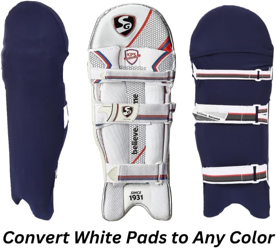 KNK Cricket Batting Pad Covers - Youth & Adult Size - Universal Fit - Navy Blue