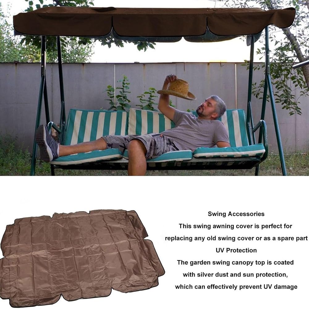 Copertura Di Ricambio Per Altalena Tetto Di Ricambio Per Dondolo Hollywood Copertura Di Ricambio Impermeabile Per Dondolo Da Giardino(Beige,66x45in-164x114cm)