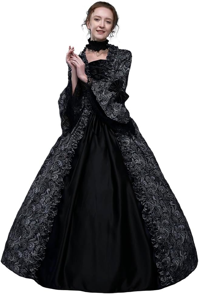 Women Rococo 18th Century Ball Gowns Renaissance Gothic Victorian Dresses Masquerade Vampire Costume - Image 4