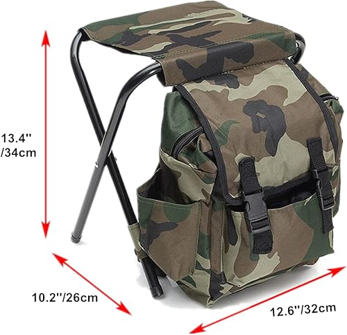 Miniatura 3 de UNISTRENGH Silla plegable de camping con bolsa de picnic aislada para exteriores, interiores, pesca, viajes, playa, barbacoa (camuflaje)