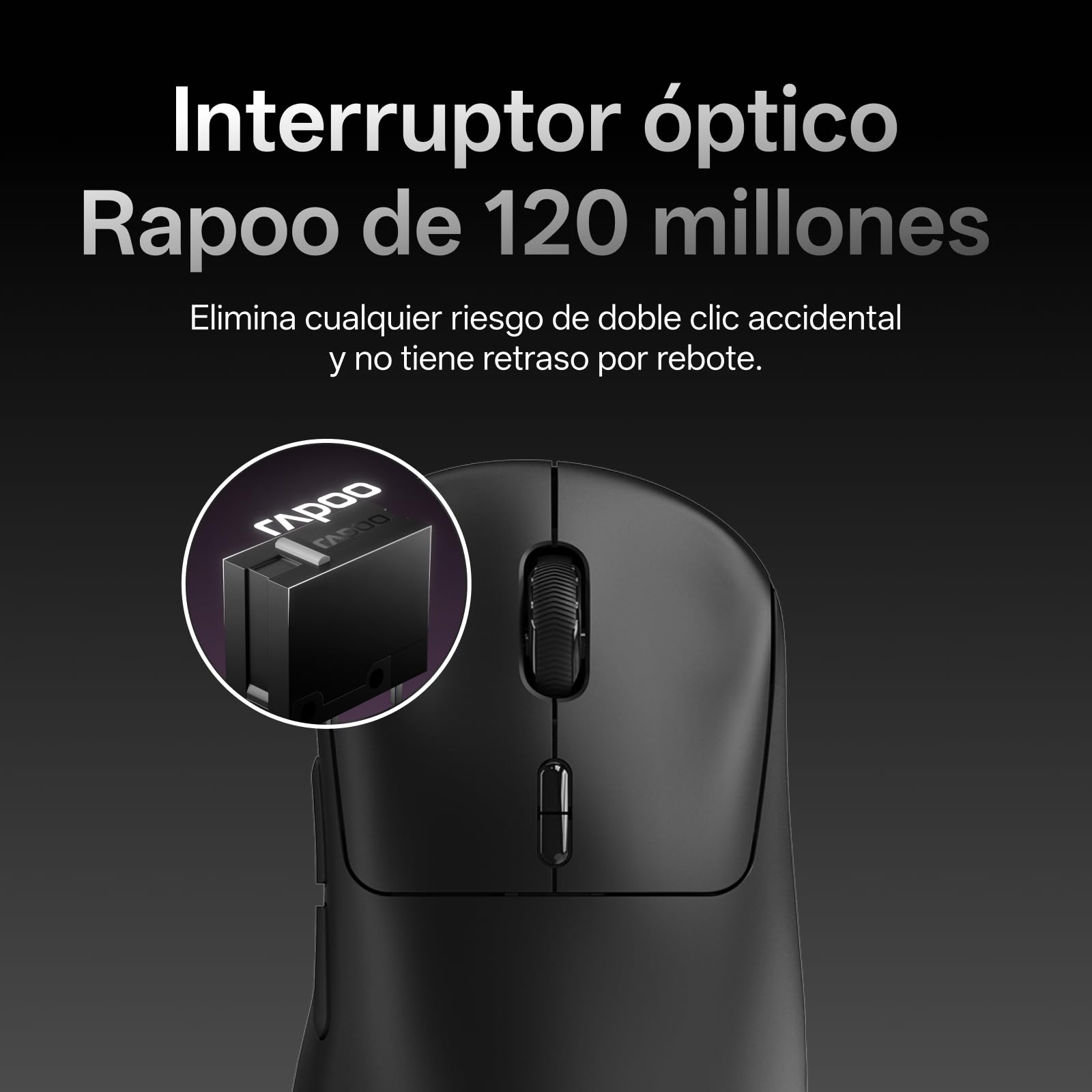 Rapoo VT3 MAX Gen-2 Ratón Gaming Inalámbrico, Sensor Paw 3950 Ultimate, 30000DPI, Verdadero Sondeo de 8000 Hz, Ultraligero 53g, Batería de hasta 750h, Interruptor Óptico 120M, 10 Botones Programables
