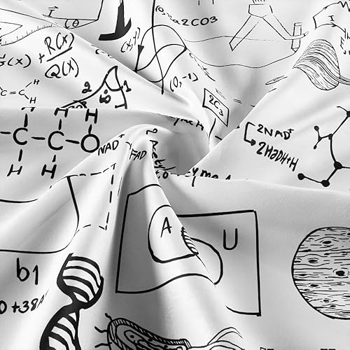 Miniatura 4 de SAOLUIS Tapiz de matemáticas, tapiz educativo para aula, tapiz de fórmulas científicas, tapiz blanco y negro para colgar en la pared para