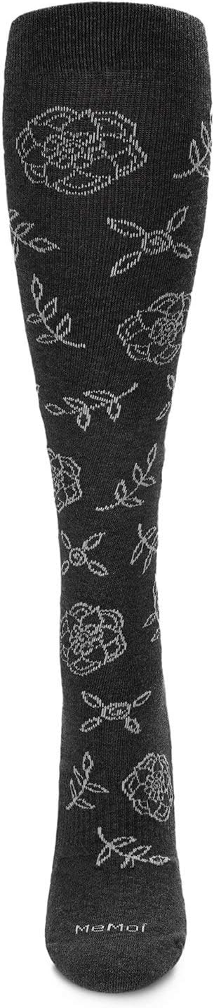 MeMoi Wellfit Women's Floral Cotton Blend 15-20mmHg Graduated Compression Knee Sock