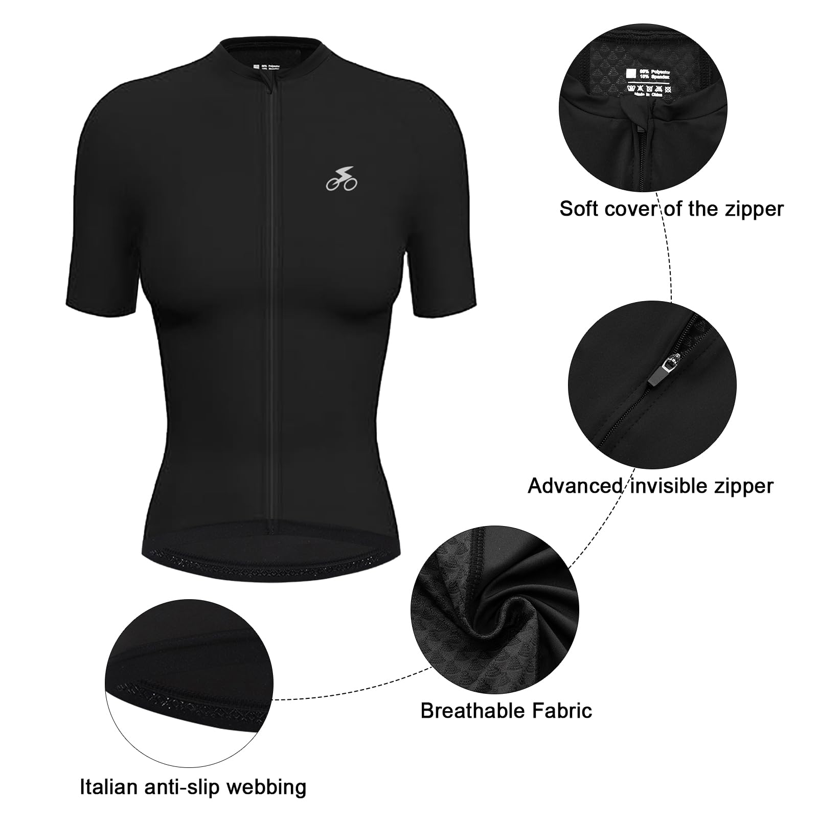 Maillot de ciclismo para mujer, manga larga, transpirable, de alta elasticidad, con 3 bolsillos traseros
