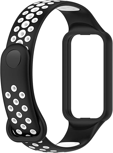 Miniatura 10 de Paquete de 4 correas de repuesto compatibles con Amazfit Band 7, correa deportiva de silicona suave de liberación rápida, pulsera ajustable,