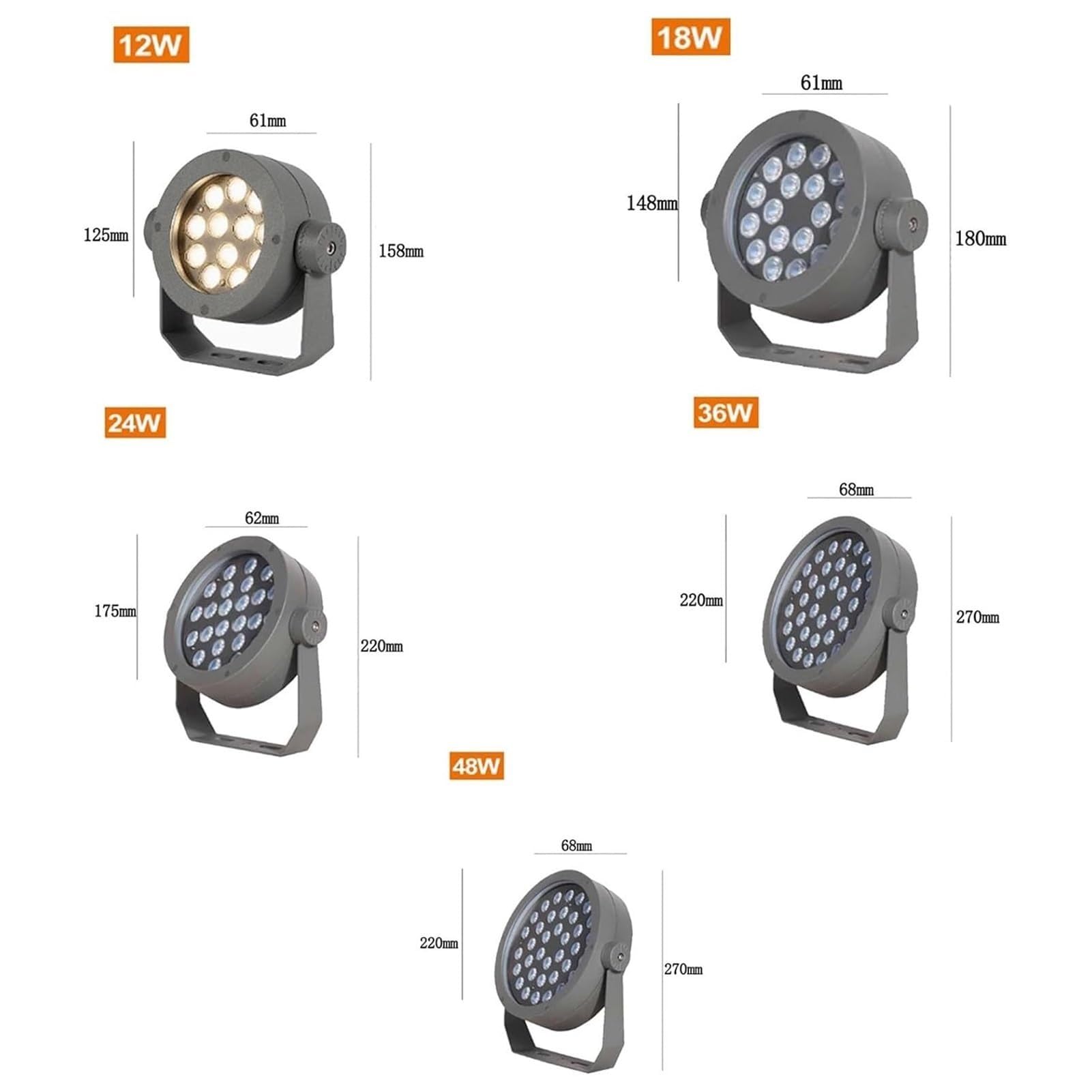 Proyectores LED - Focos Para Exterior, Focos Para Paisajes De Árboles CA 85~265V, Luces De Césped Para Jardín Al Aire Libre Impermeables IP65, Ángulo Ajustable(White,12w)