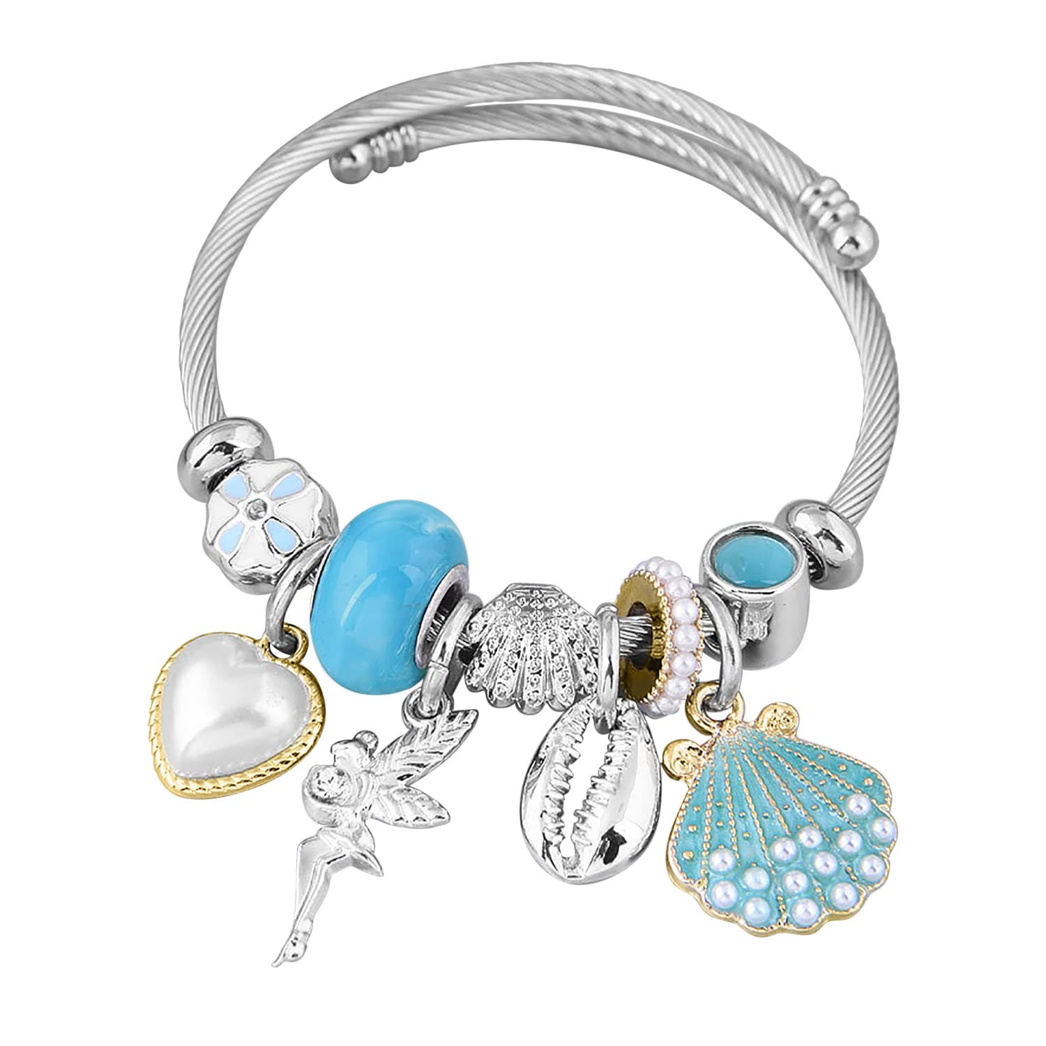 Peora Synthetic Stone Studded Silver Plated Charm Bracelet Fashion Adjustable Stylish Jewellery Gift for Girls & Women (B0BZNP1PT7) Amazon Price History, Amazon Price Tracker