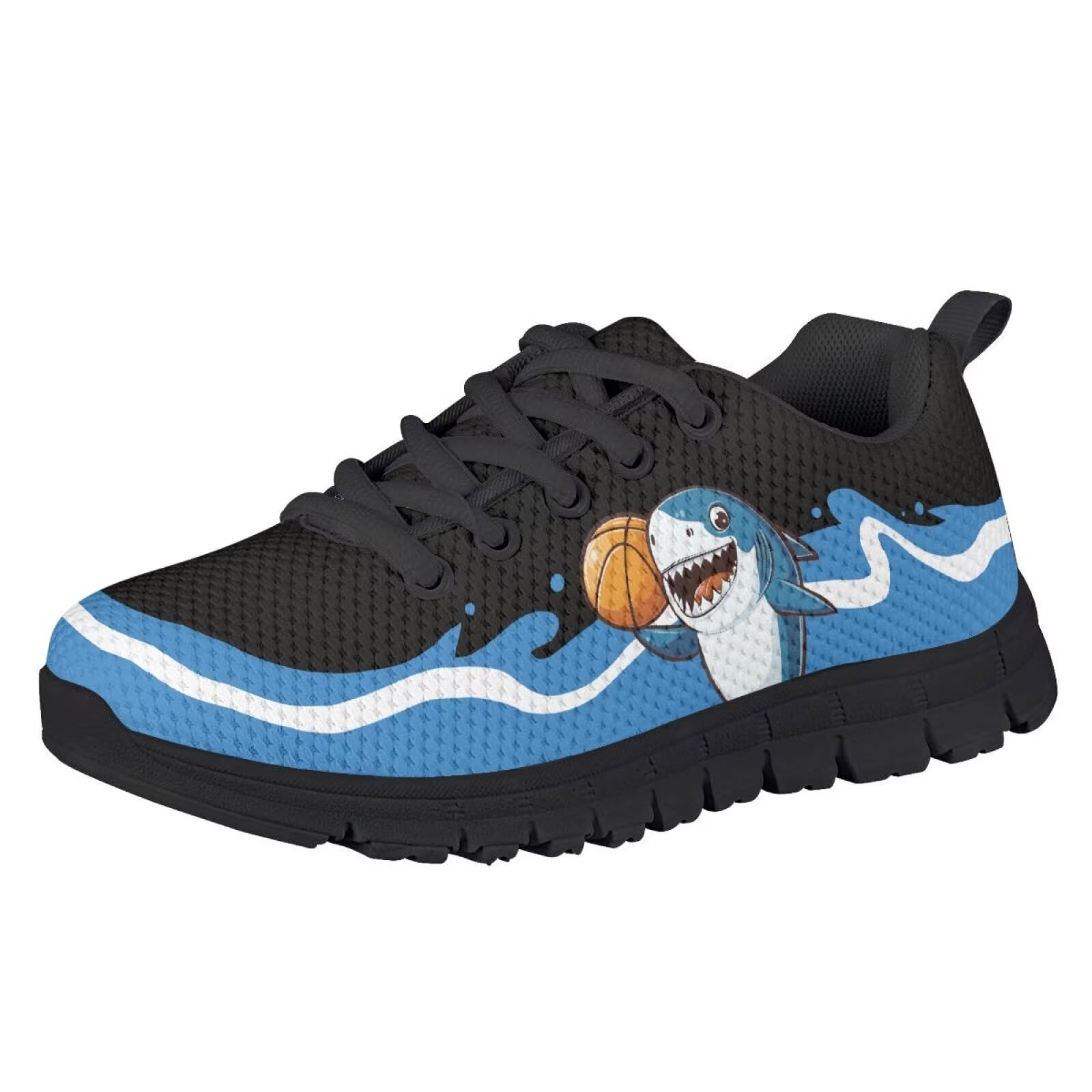Suhoaziia Basketball Shark Kids Sneakers Unisex-Child (Little Big Kid) Sneakers Running Shoes Non Slip Outdoor Shoes Gym Sports Tennis Footwear Strap Athletic Sneakers