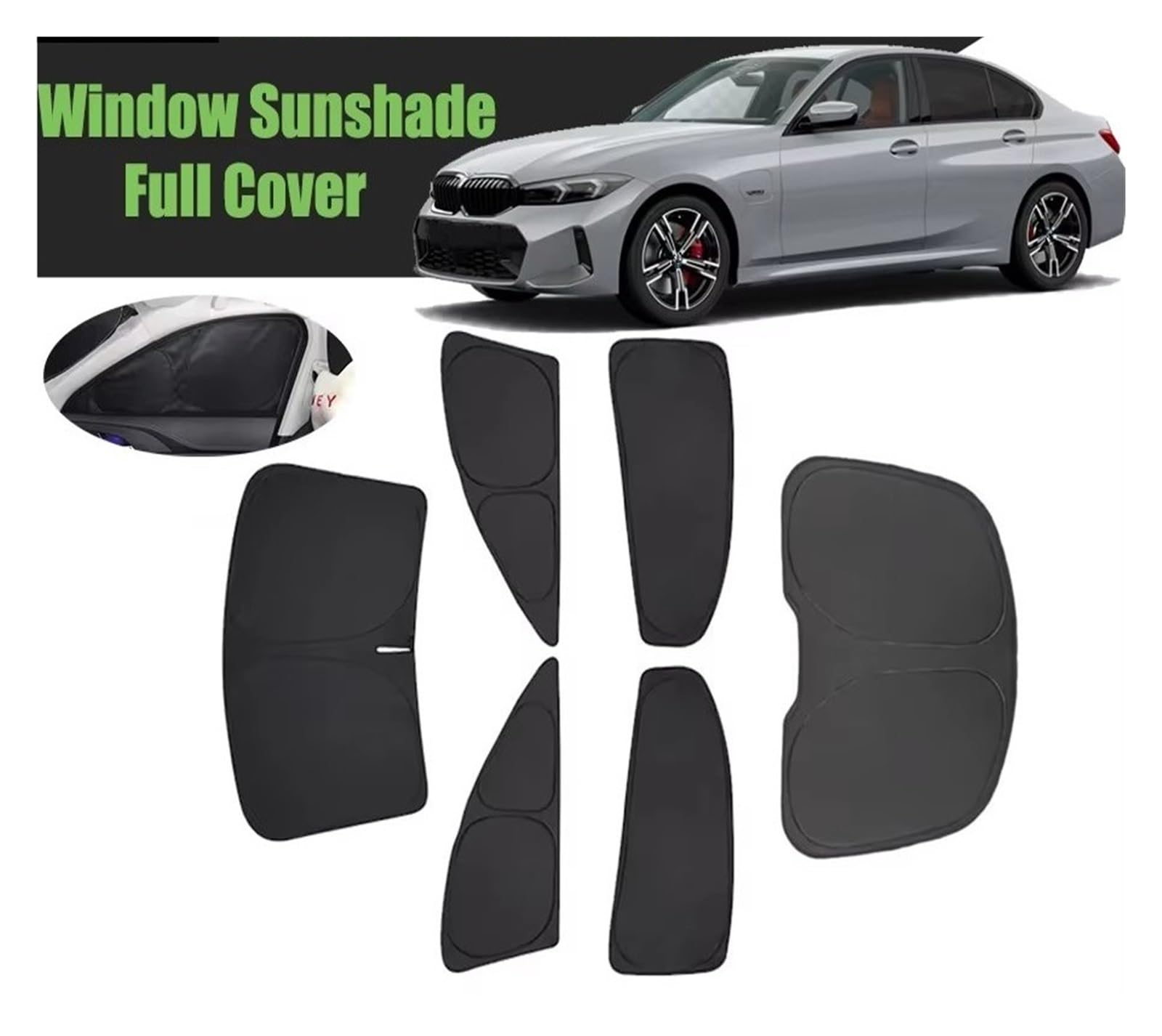 Kfz Outdoor Abdeckplane Für 3 Series Sedan Für G20 19-24 Autofenster Sonnenschutz Vollständige Abdeckung Privatsphäre Blind Vorhang Frontscheibe Autoscheiben Sonnenschutz(Back Window)