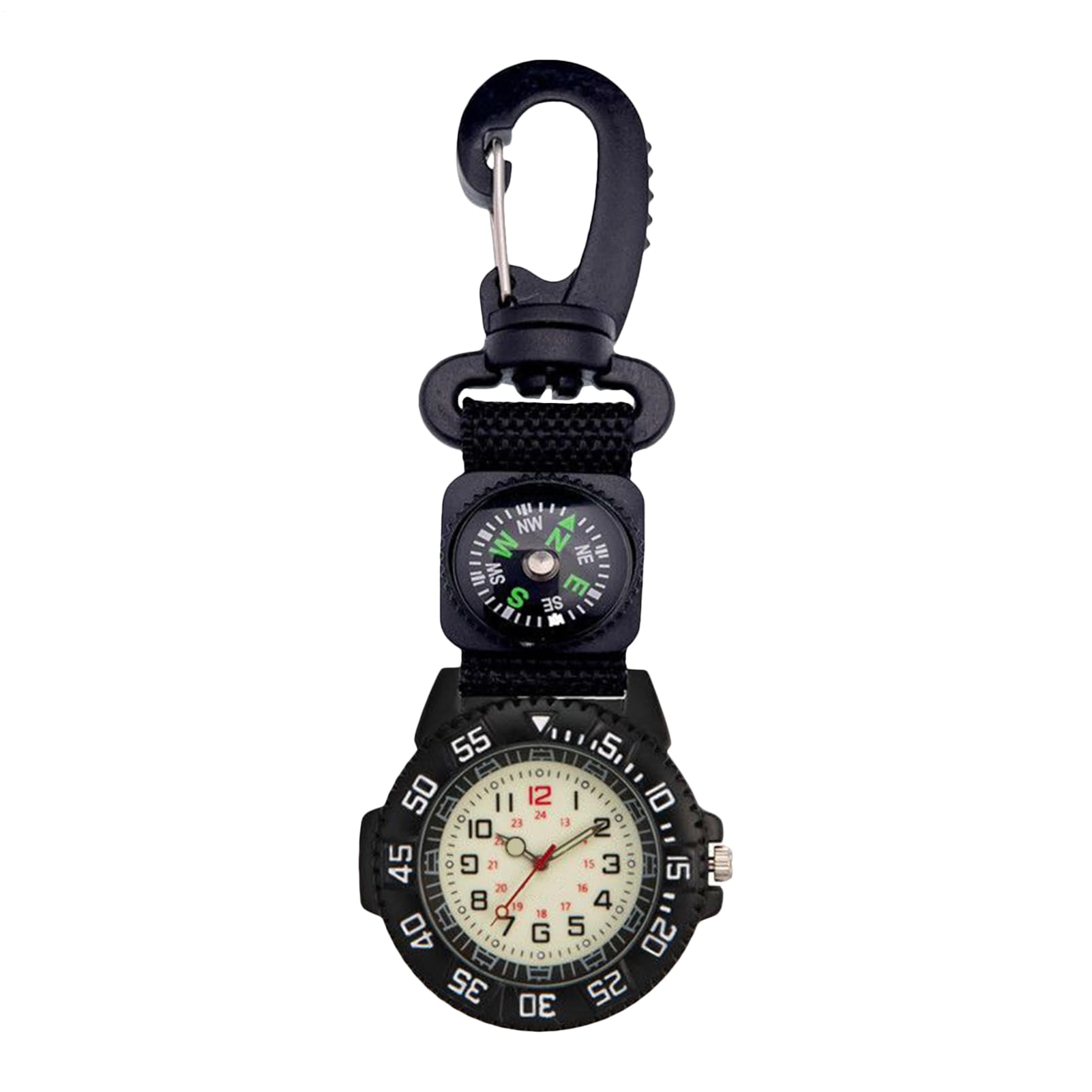 Montre à Glow Compass – Outil de Sport de Plein air, Horloge de Poche à Quartz étanche, Montre d'aventure avec Bracelet en Nylon | Idéal pour la randonnée, Le Camping, l'escalade, la natati