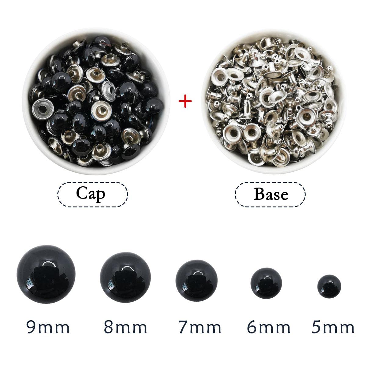 100 Set 7x8mm Oro Rosa Doppio Tappo Rivetti Bottone in Metallo Rivetto Ro
