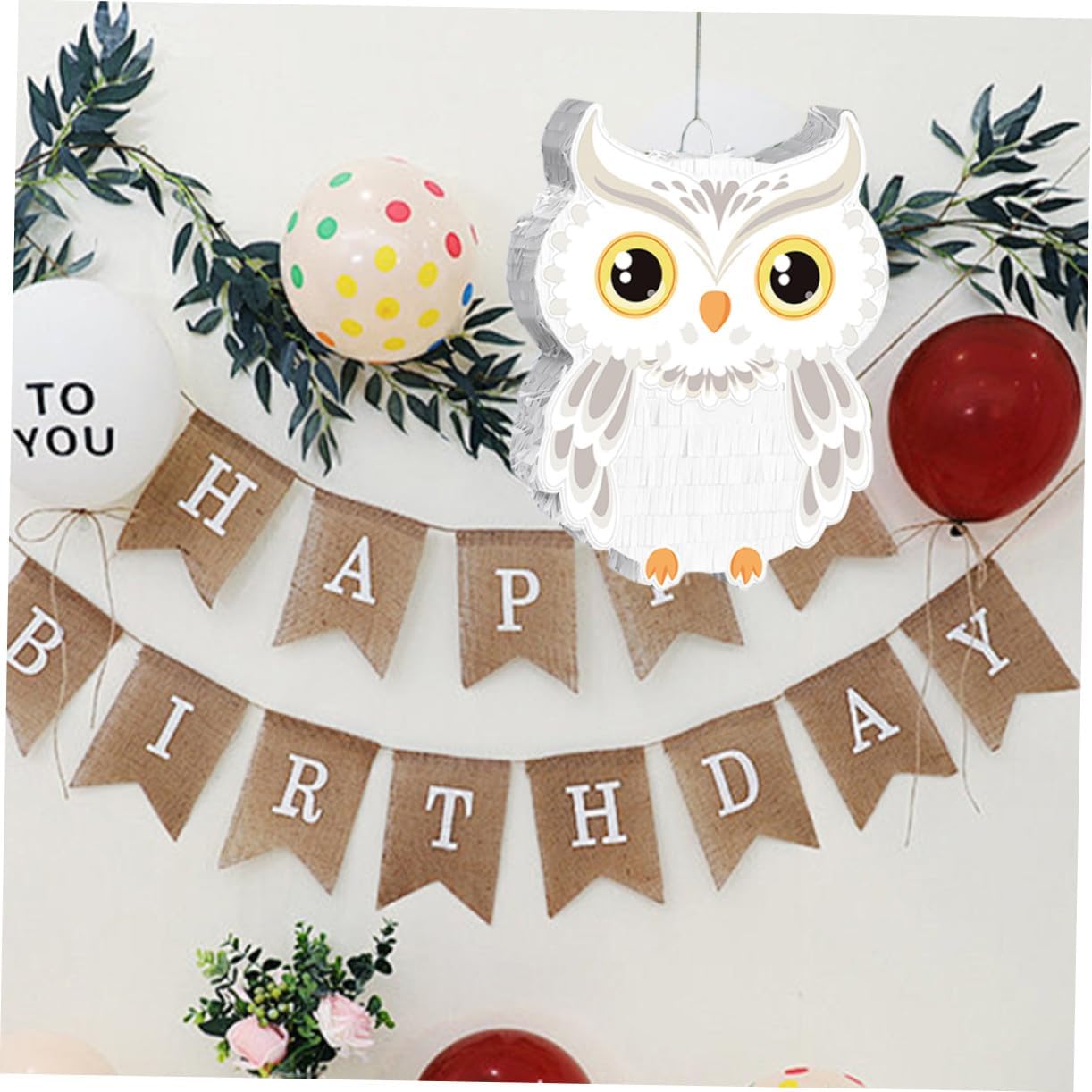 Generic Owl with Stick and Blindfold White Forest Animal Design for Jungle Birthday Halloween Shower Party Decorations and Games Easy to Fill and Versatile Favor