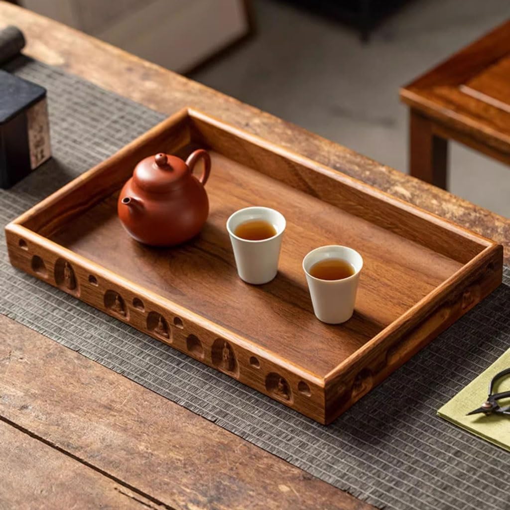 Breakfast Tray Walnut Trays are Suitable for Family Afternoon Tea Cafes, Snack Trays, and Tea Restaurant Serving Trays. Coffee Table Tray,B