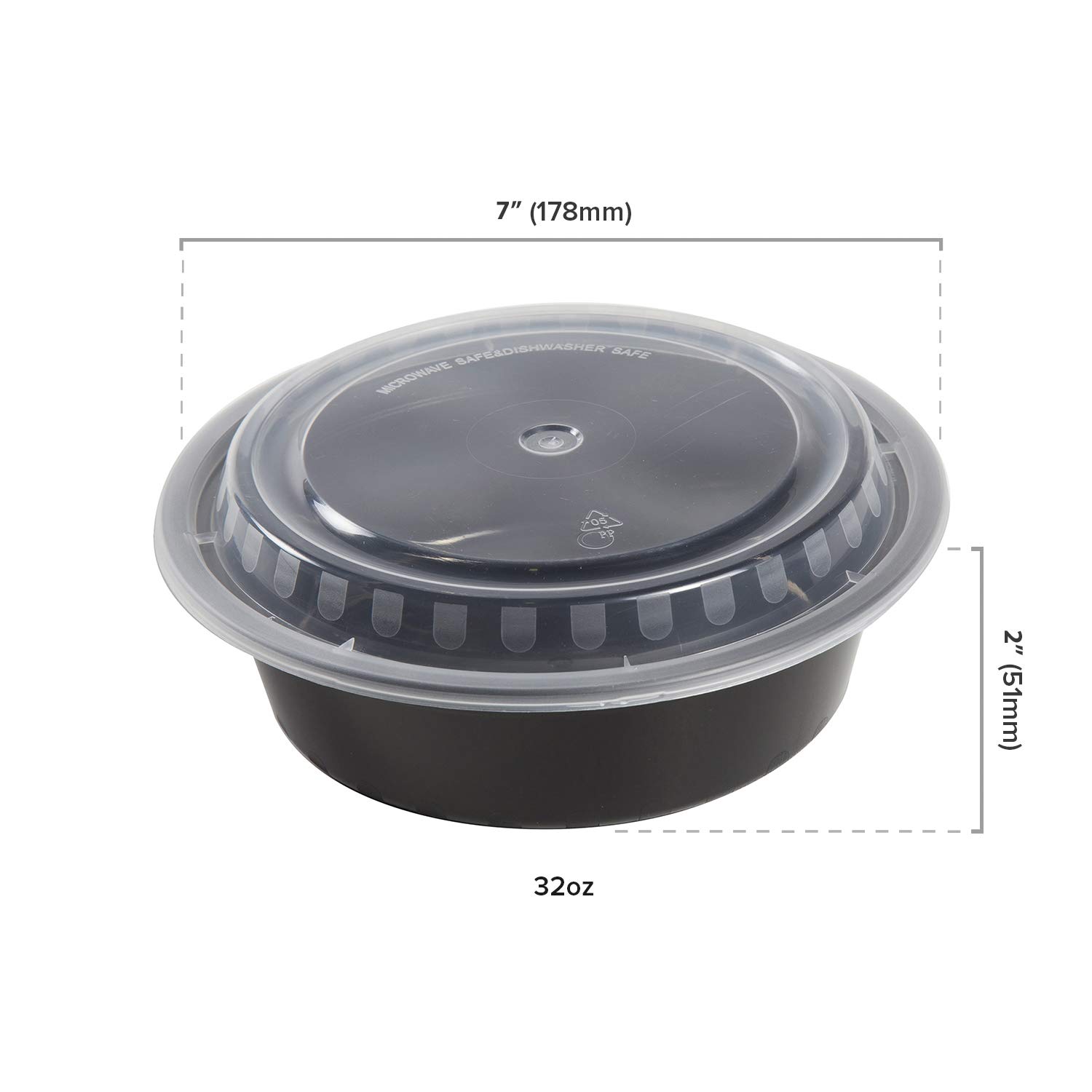 Amazon.com: AmerCare 7 Inch Round Black Plastic Containers with