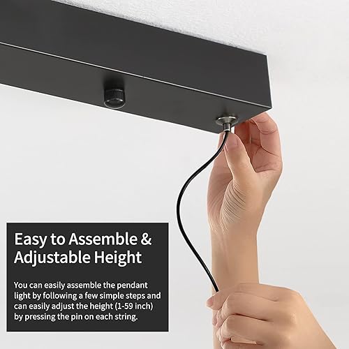 Miniatura 7 de Lámparas colgantes lineales LED de 47 pulgadas, luz de mesa de billar regulable de 25 W con control remoto, luces modernas de isla para cocina,