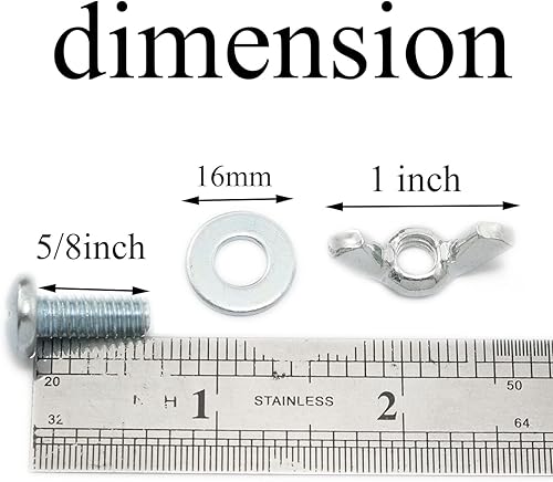 Miniatura 2 de 10 pernos de tornillo con tuerca de mariposa de acero al carbono chapado en zinc, fijaciones de montaje de accesorios de montaje de 14"-20 tuercas