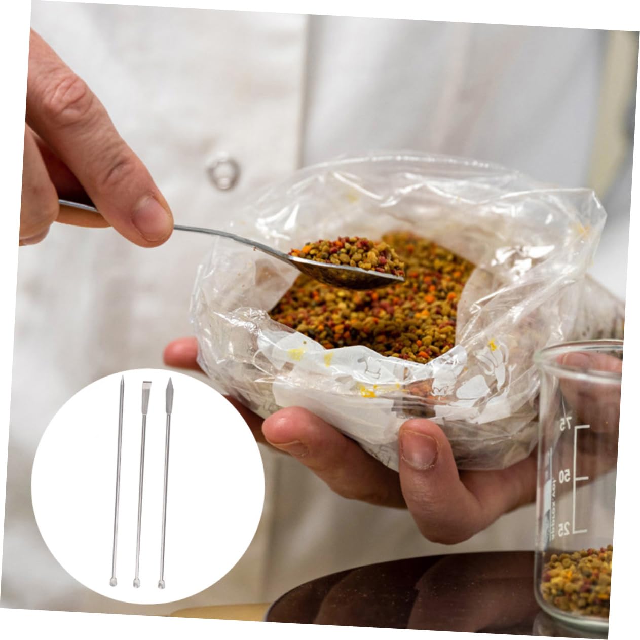 CHILDWEET 3 Stück-pack Laborlöffel aus Edelstahl Doppelseitiges Design mit Flachem Ende Medizinischer Probierlöffel zum Abmessen Kleiner Mengen für Zuhause und Klassenzimmer