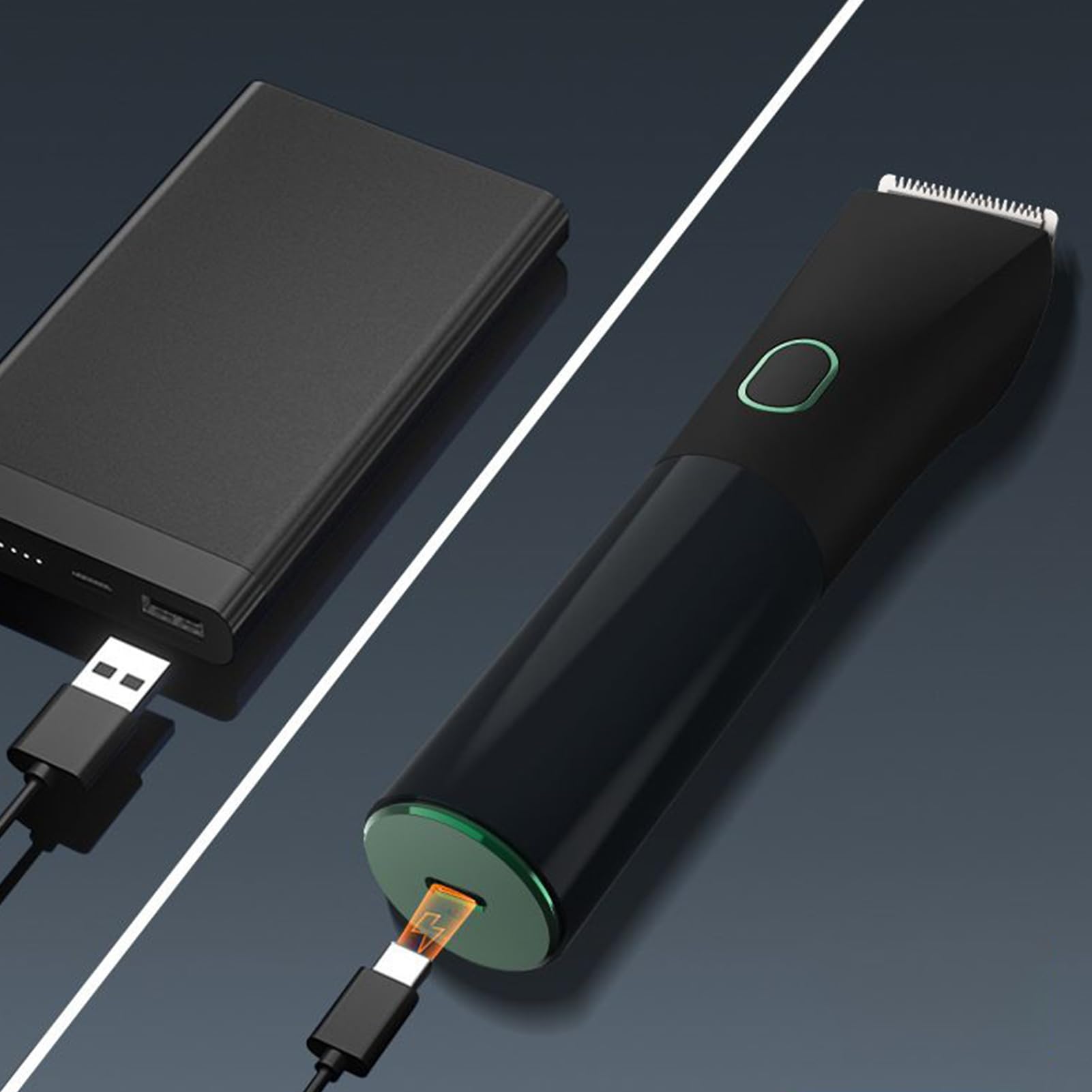 Trimmer Senza Fili per Uomini Dispositivo Wireless Ricaricabile USB | Trimmer per capelli ricaricabile impermeabile, kit toelettatore viso, corpo e baffi con rasoio orecchie