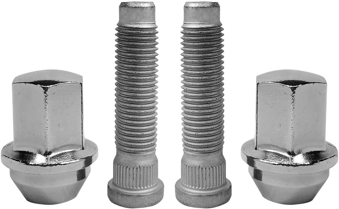 4PCS M12x1.5 Chrome Wheel Lug Stud Nut Set Compatible with Chevy Equinox Impala Monte Carlo Cadillac SRX STS ATS CTS Buick Allure Lacrosse Lucerne Saturn Vue Pontiac Torrent 611-263
