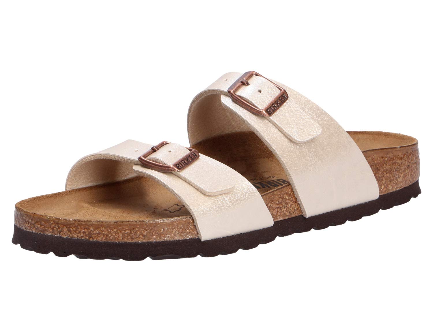 Amazon.com | Birkenstock Women's Slide Sandal, Pearl White