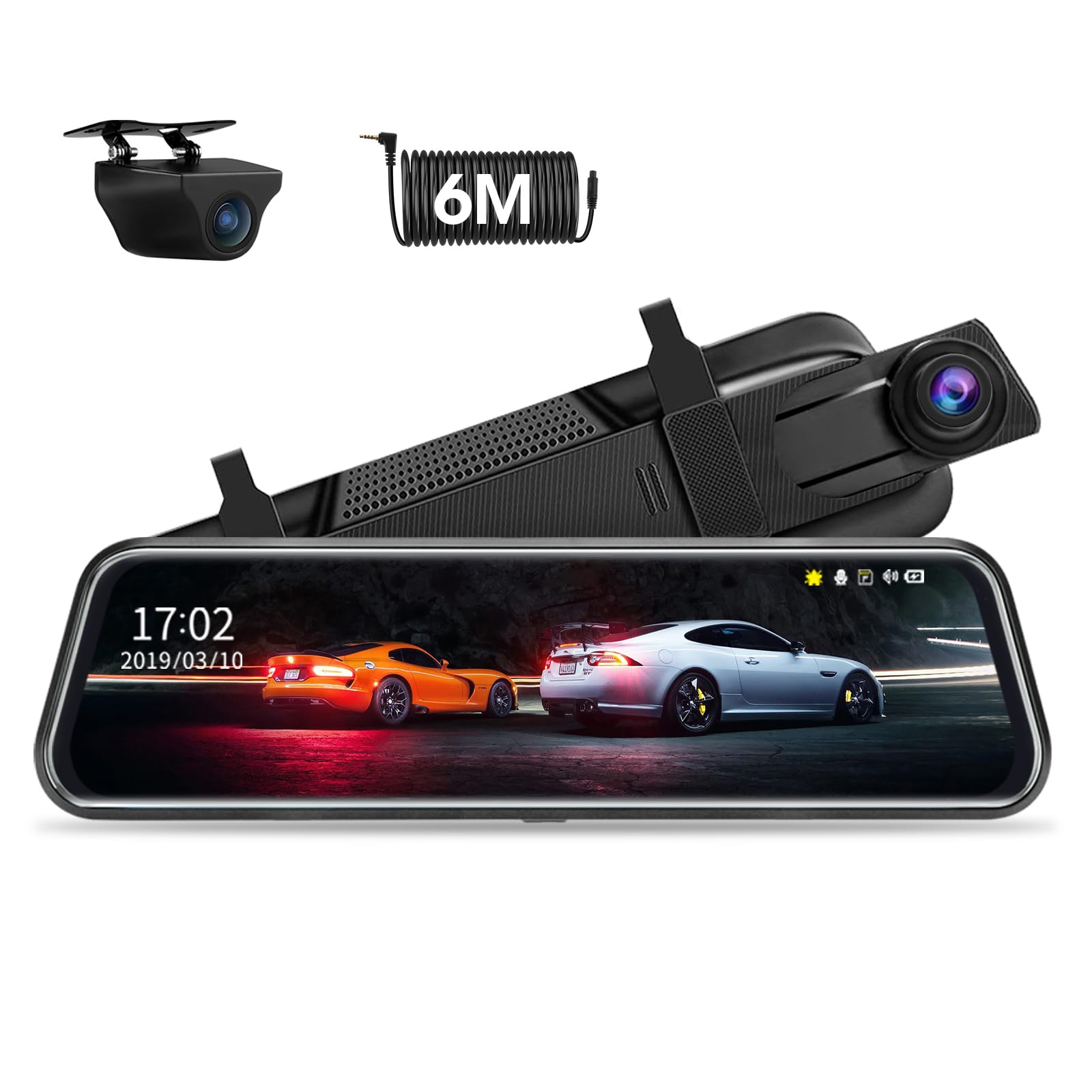 Amazon.com: Upgraded 10'' Rear View Mirror Camera Mirror Dash Cam
