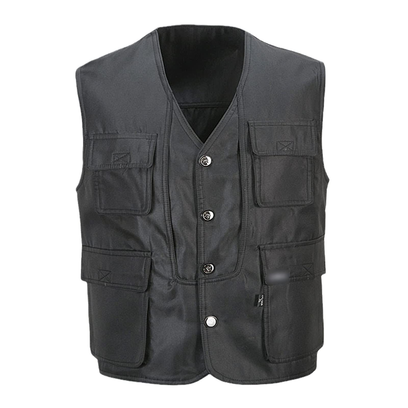 Chaleco clásico con múltiples bolsillos Kelsiop negro XL de trabajo 6
