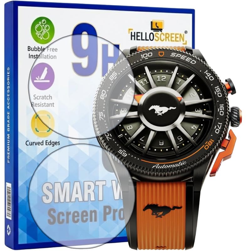 Image of Screen Protector for GOBOULT Mustang Stallion 1.43 Inch Smartwatch (Pack of 2) - Flexible TPU Film, 9H Scratch Resistant, Self Healing, Anti Fingerprint, HD Clear - Not Tempered Glass