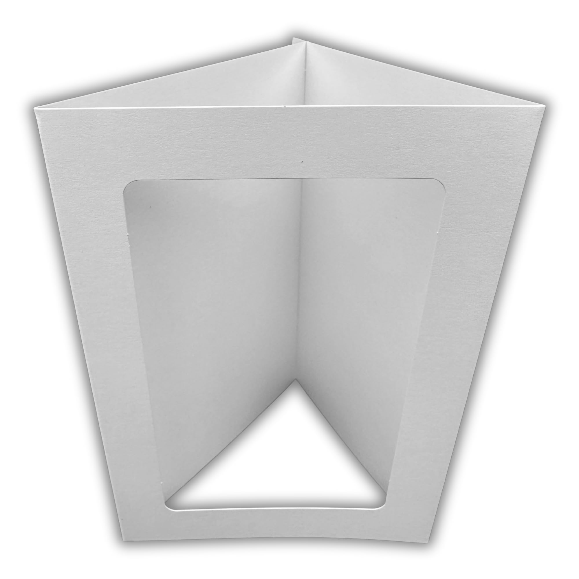 Stella Weds 10 Pack A6 White Rounded Oblong Aperture Card Blanks & Envelopes, Tri-Fold - Image 2