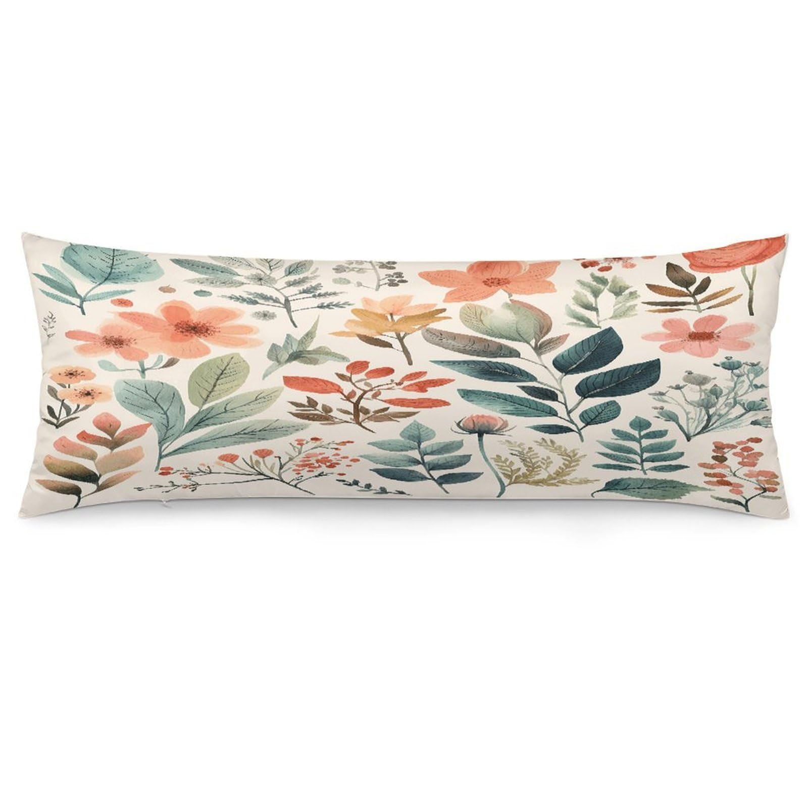 Watercolor Flowers Throw Pillow Cover Soft Pillow Case Decorative Lumbar Pillow Cover Cozy Throw Pillowcase Polyester Rectangular Cushion Case Decor for Couch Sofa Bed
