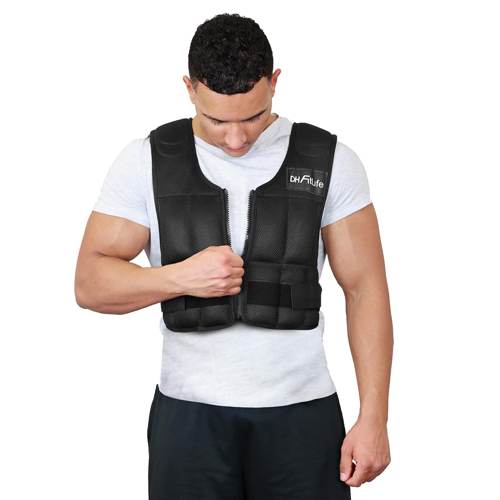 DH FitLife Adjustable Weighted Vest 10kg for Muscle Building & Strength Training, Weight Vest, Running Vest for Men & Women, Fitness Training Vest