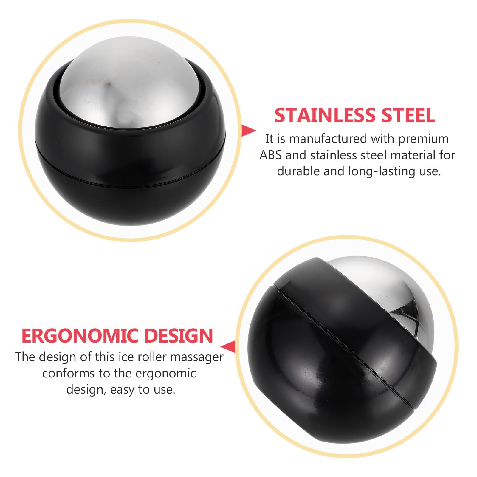 Homoyoyo Rodillo de Masaje Muscular Bola de Acero Inoxidable y Diseño Ergonómico para Yoga y Fitness Función de Compresa Fría para Alivio Lumbar