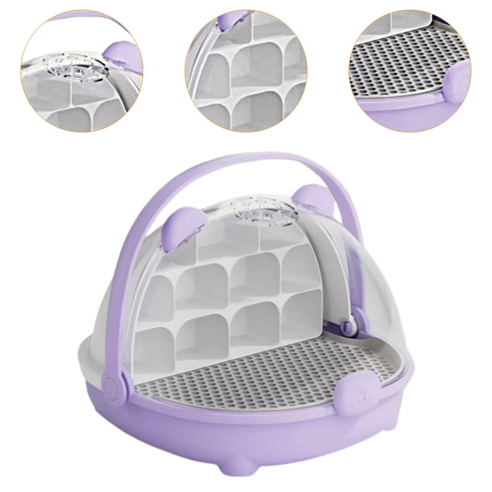Silkwurm Zuchtbox Silkwurm Futterbox Zuchtbehälter Transparenter Kleintierkäfig Aus PP Und Glas für Labor Kinder Outdoor Aktivitäten, Lila