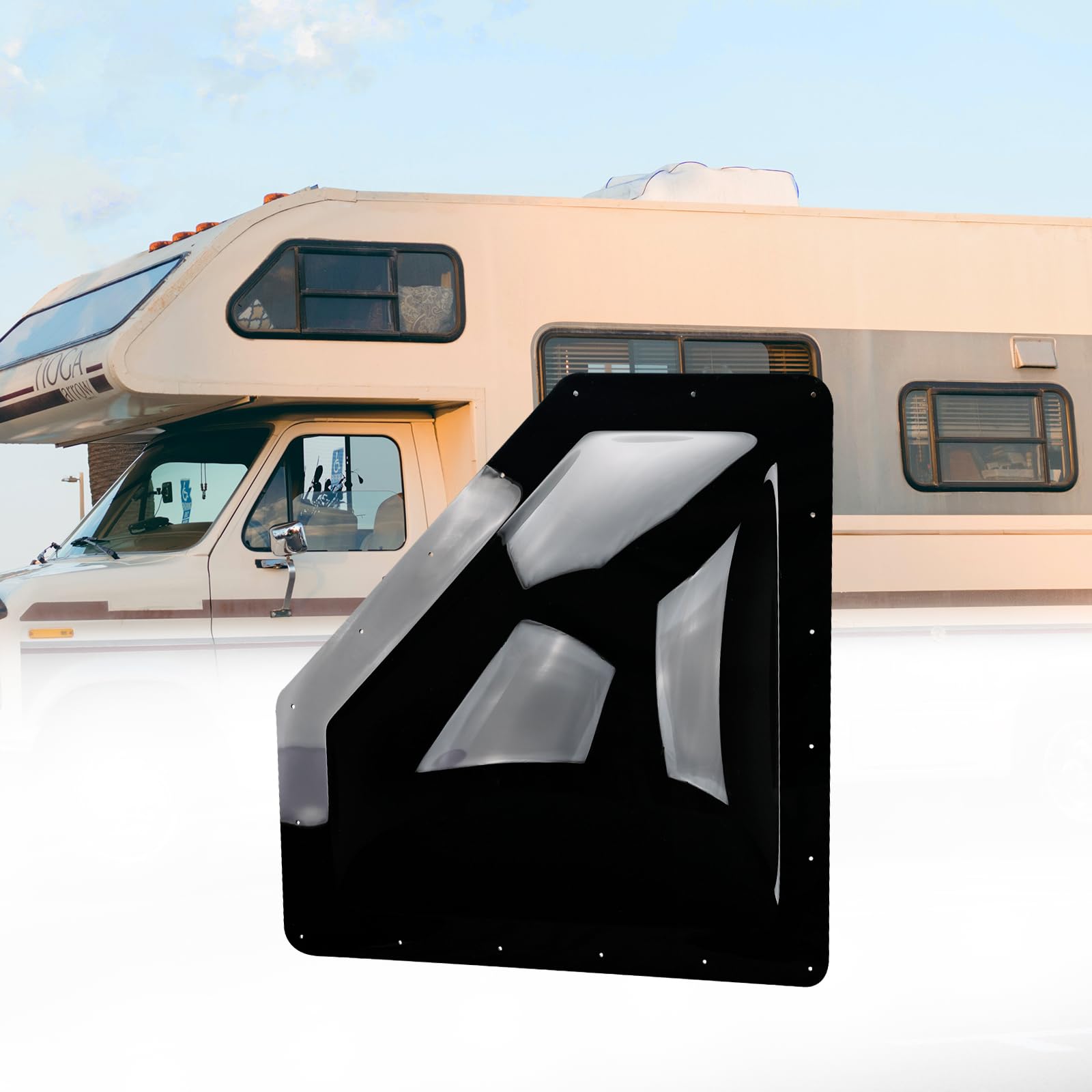 RVGUARD RV Skylight Replacement, 11" x 24", Black, Include Screws