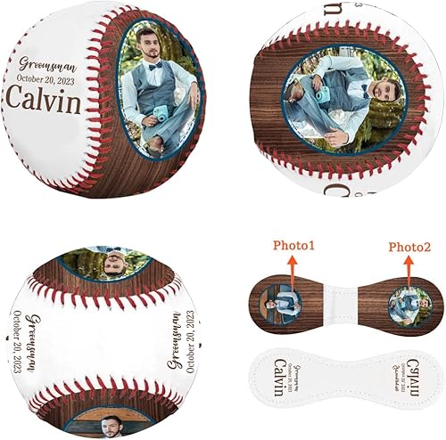 Vista 26 de SLML Día del Padre de béisbol personalizado Foto personalizada y nombre del Día del Padre Interés Impreso Imagen de Béisbol Regalos para papá