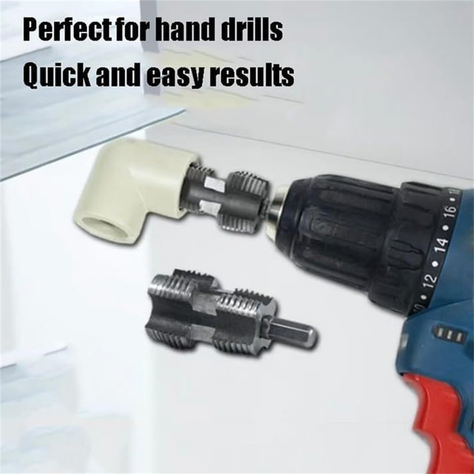 Pipe Thread Cutting Tool, Integrated Internal & External Pipe Threading Tool, PVC Thread Maker Tool For Electric Drill,1/2" (DN15) 3/4" (DN20) Pipe Sizes Rethreading Tool (1/2"+3/4")