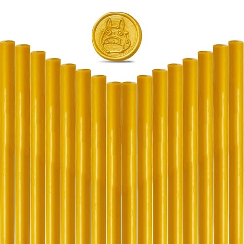 Varillas de cera selladora para sello de cera HOSEALING 16 palitos de cera amarilla ideales para invitaciones de boda sobres de tarjetas paquetes de
