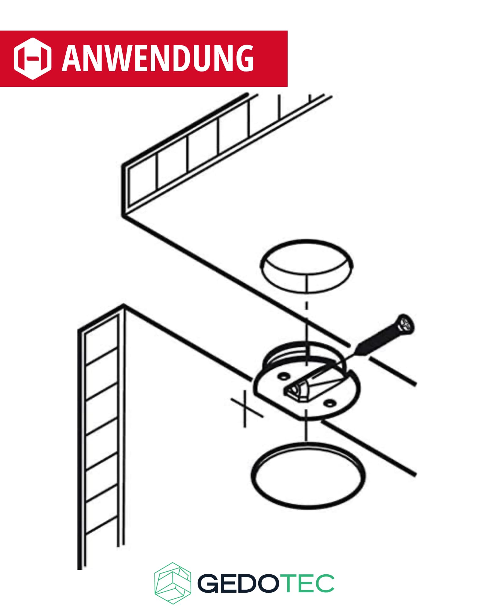 Gedotec Conector de cuerpo para caravanas, conector para atornillar y prensar para conexiones de muebles ligeras, diámetro de 26 mm, plástico blanco, juego de 25 unidades