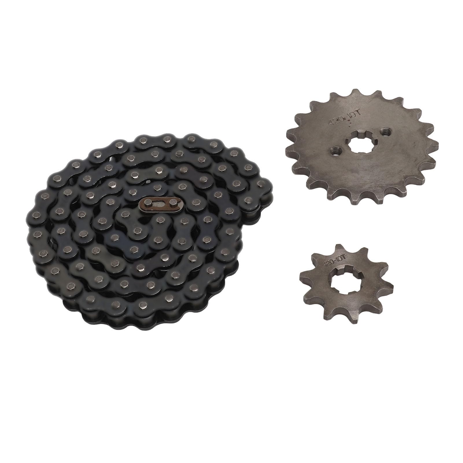 Pignons de Moteur Avant 420 19T, pignon arrière à 10 Dents, Kit de chaîne 420 en Acier pour VTT Tout-Terrain