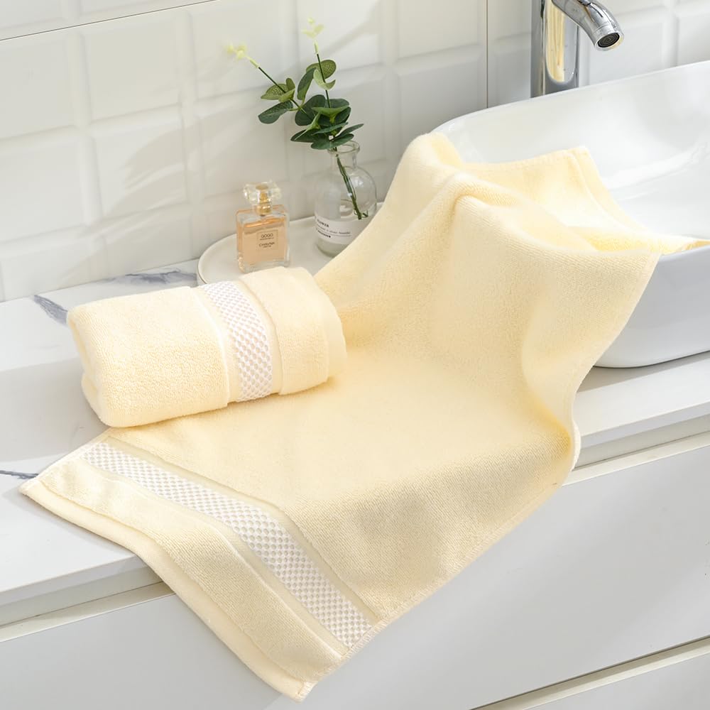 sense gnosis Asciugamani super morbidi arancioni in spugna, motivo a righe, ultra assorbenti, 100% cotone, decorazioni autunnali, asciugamani per bagno e casa (33 x 73 cm), 2 pezzi
