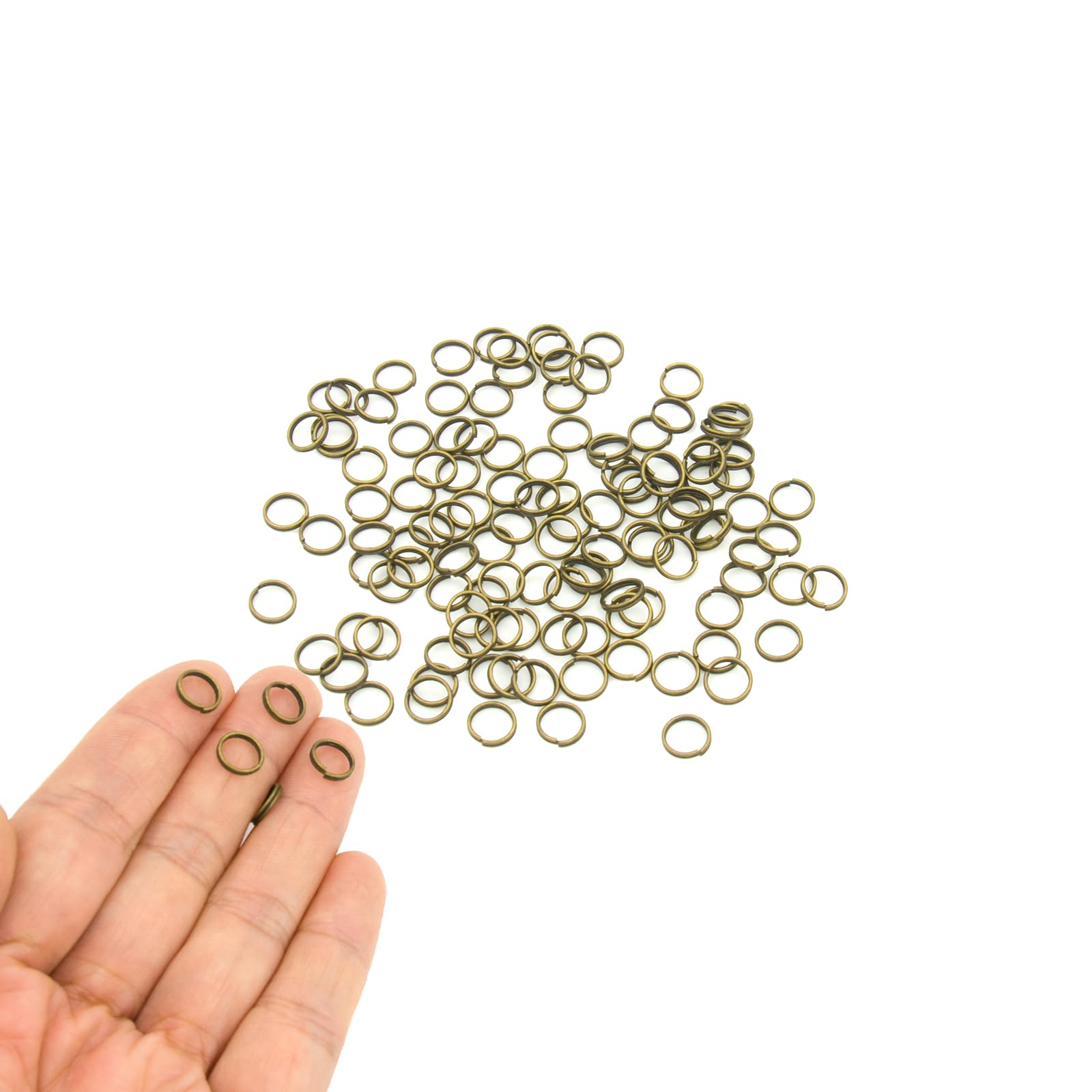 Photo 1 of 200pcs 8mm Mini Split Jump Ring with Double Loops Small Round Metal Bronze Key Rings Connectors for Making Handwork Charms Pendants Key Chains Ornaments DIY Crafts Accessories