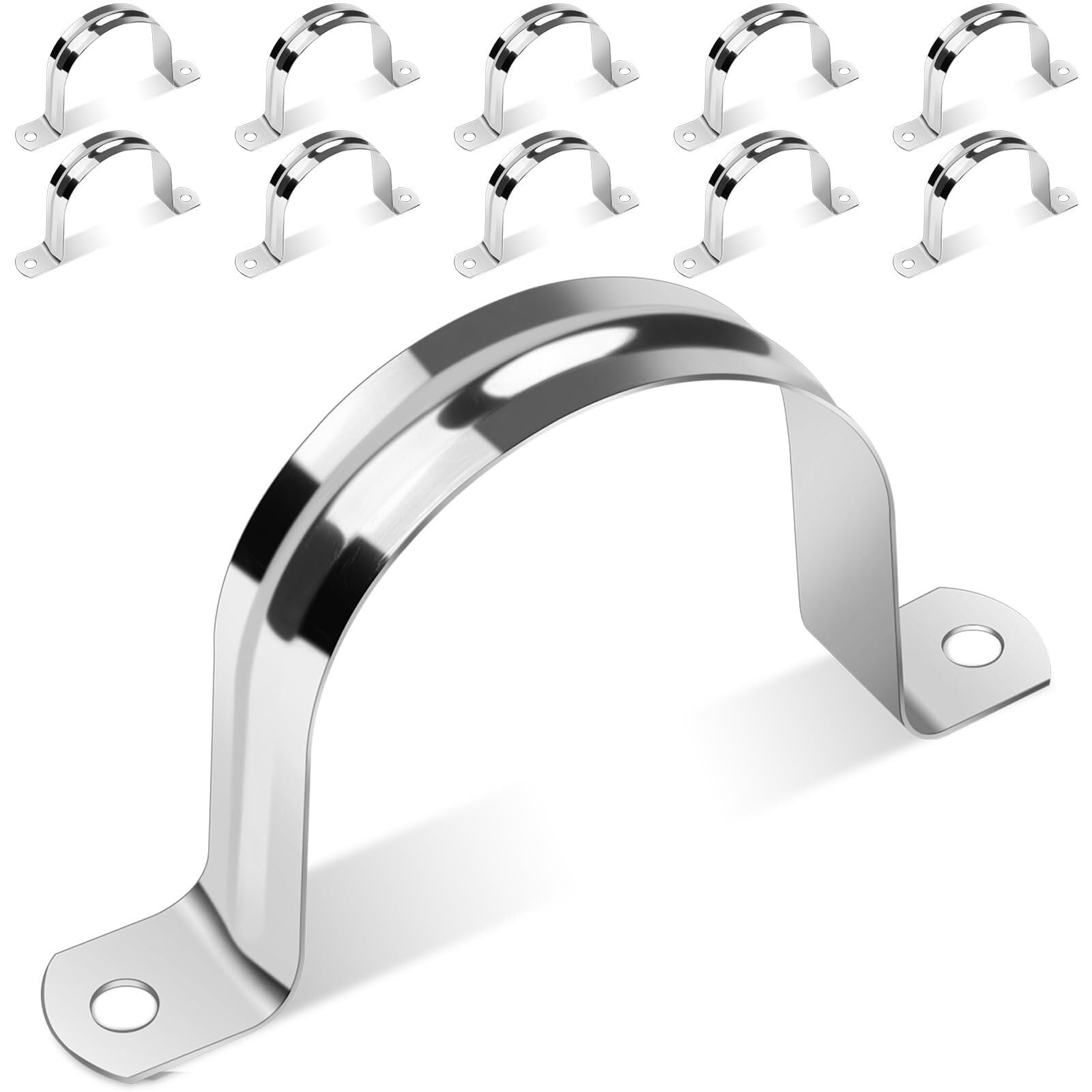 20 Pezzi Fascette per Tubi in Acciaio Inossidabile 25mm, Morsetti a U per Installazione Sicura(10pcs,80mm)