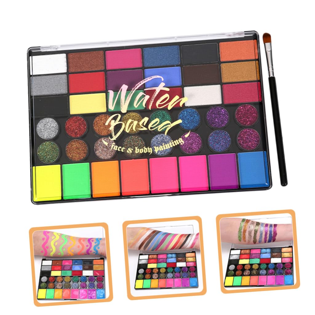 VICASKY 42-Color Water-Soluble Face Body Paint Set for Boys and Girls Safe and Washable Makeup Kit for Festivals and Parties Easy Application