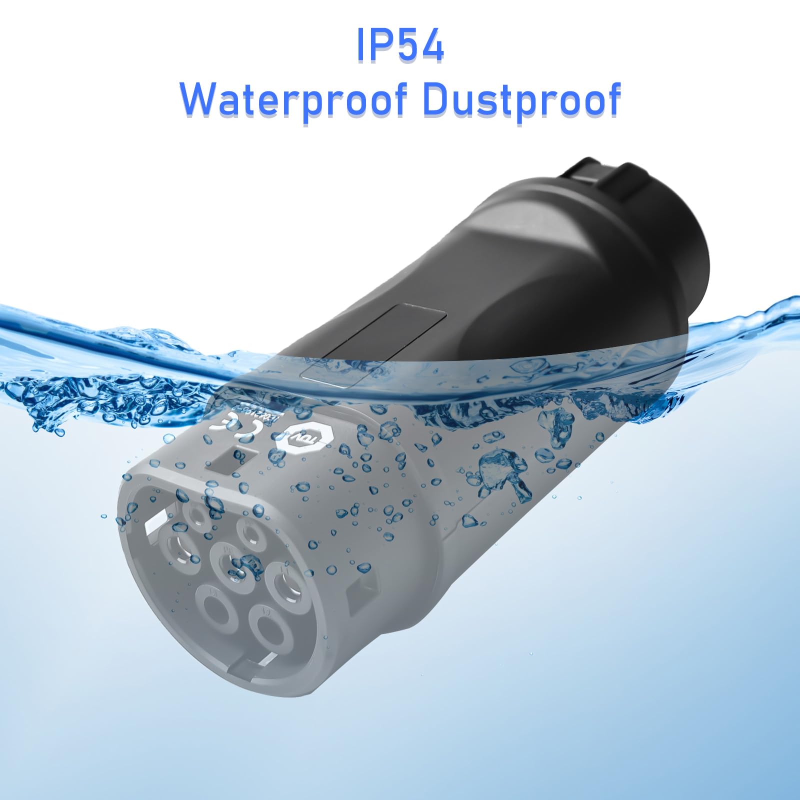 Leikurvo Adapter Typ 1 na Typ 2 EV, Adapter Typ1 (SAE J1772) wtyczka na Typ2 (IEC 62196) gniazdo 32A/16A EV Adapter ładujący Konwerter Adapter kabel ładujący Adapter gniazdo ładowania dla Typ2