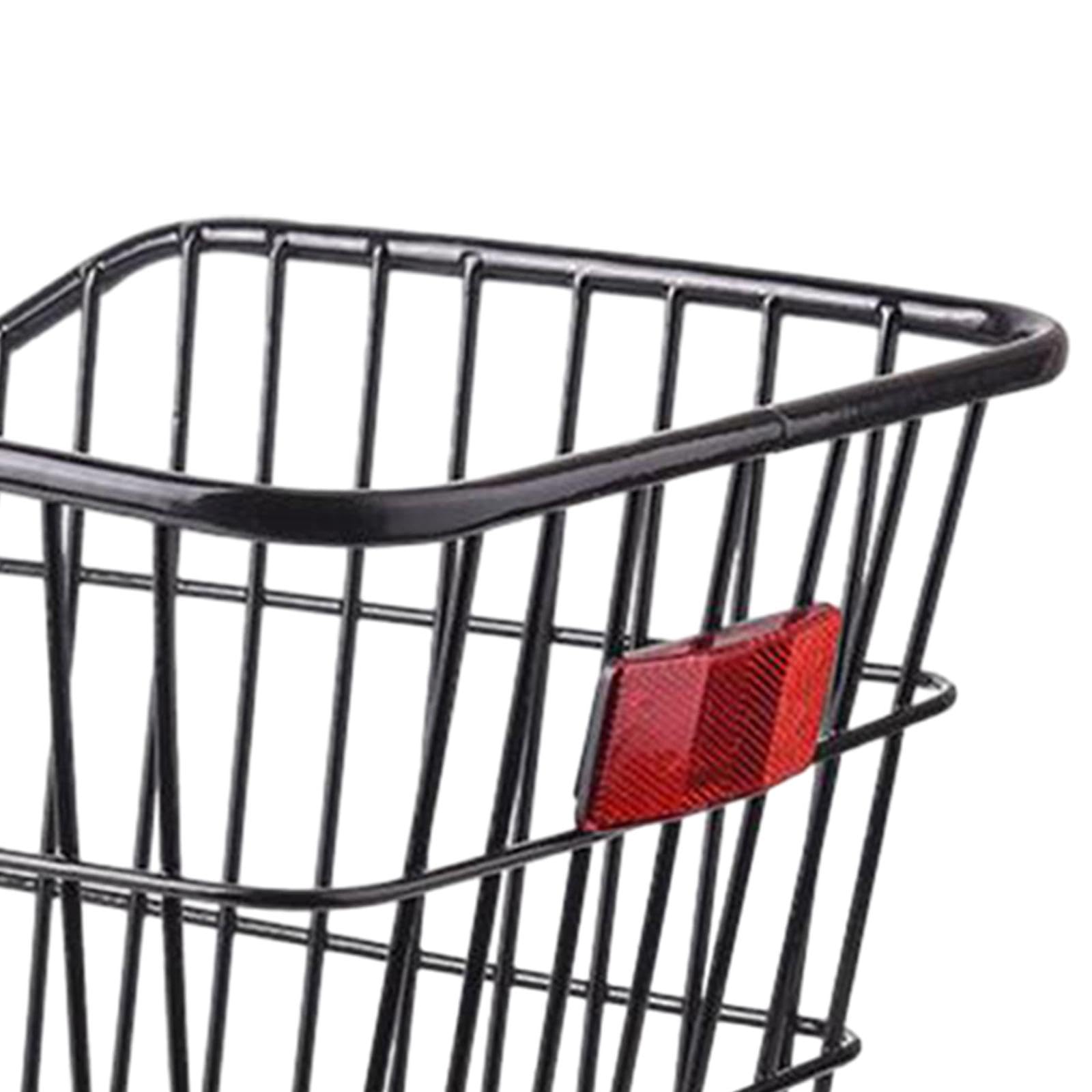 Cesta para Rueda Trasera de Bicicleta de Alambre Metálico Sin Tapa, Negra, para