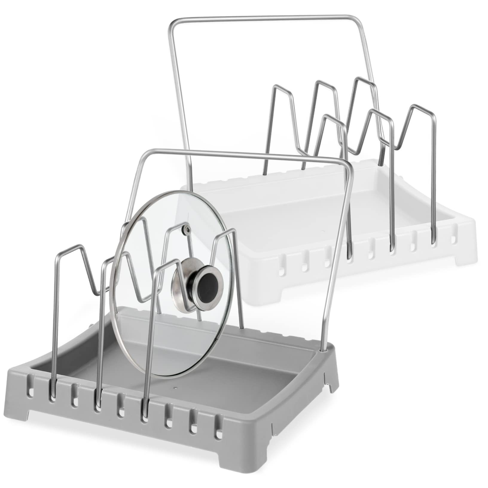 PRETYZOOM Küchen Topfdeckelhalter 2 Stück aus Abs, Platzsparend