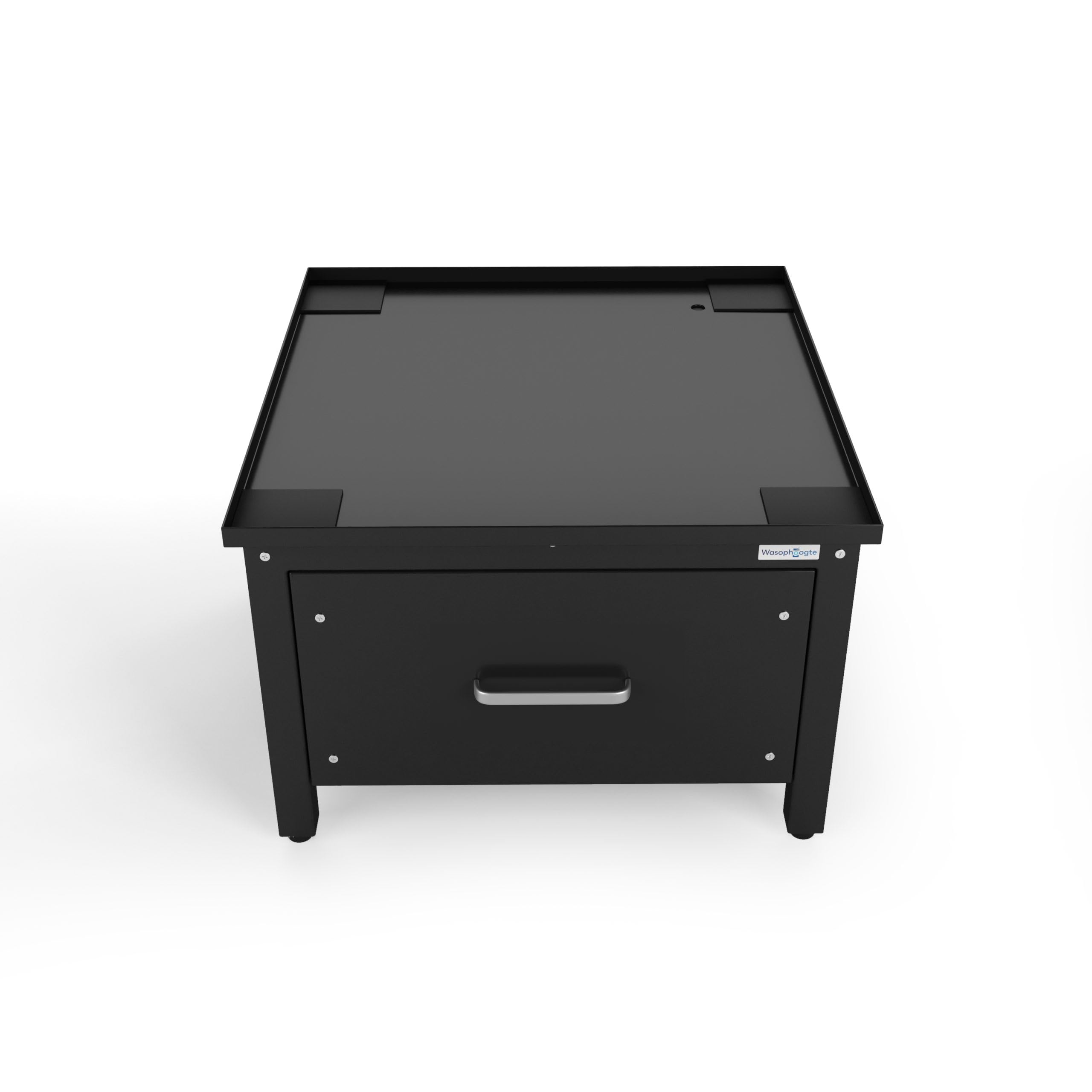 Waschmaschinen Untergestell mit Schublade - Waschmaschinenunterschrank - Waschmaschinen Podest - 42 cm Hoch - Schwarz - Universell - Inklusive Auffangwanne
