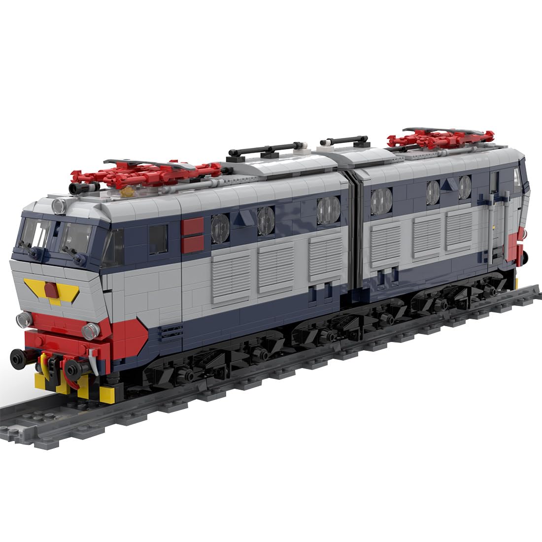 Train Blocchi da costruzione tecnica, 1958 pezzi italiani E-656, set locomotiva modello, giocattolo da costruzione, treno, regalo per adulti e ragazzi (versione statica)