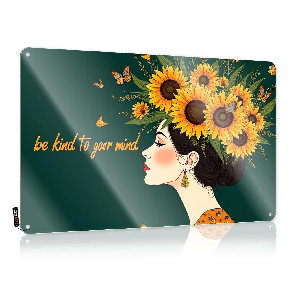 Tin Metal Sign Decaor Ready To Hang - Be Kind To Your Mind. Gift For Friend For Kitchen(20X30CM)